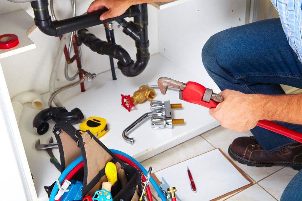 Plumber on the kitchen.